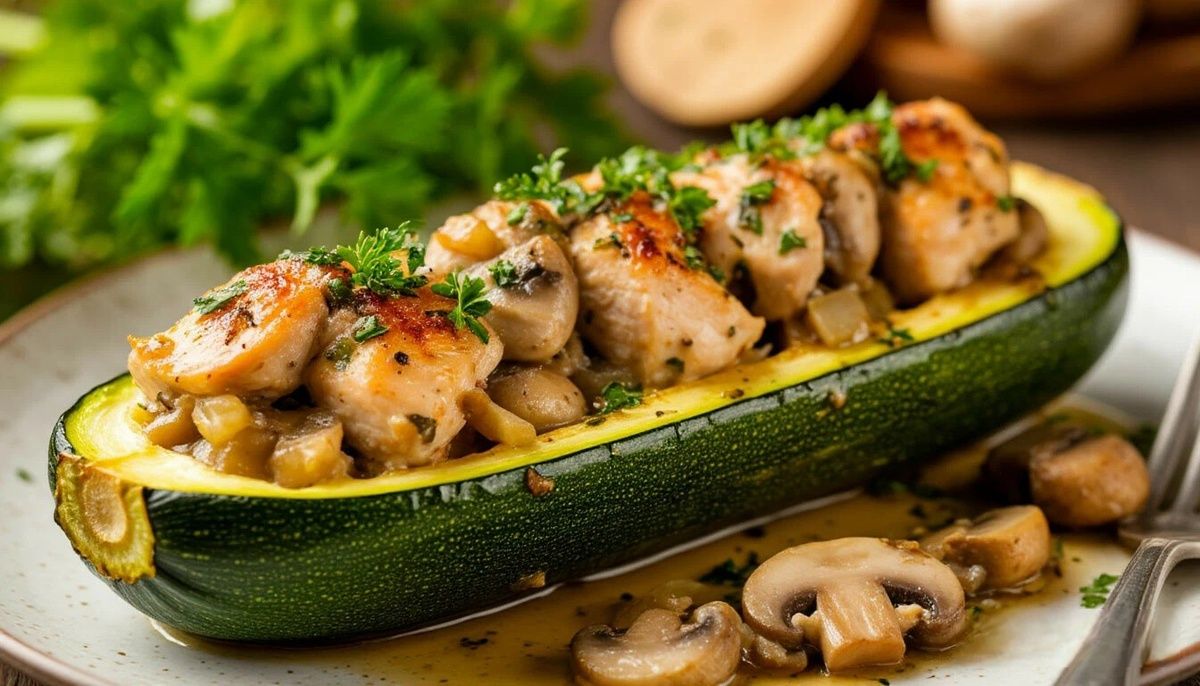 Фаршированные кабачки с курицей и грибами: простота и изысканность