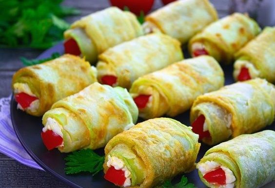 Рулетики из кабачков: яркая закуска для любого стола