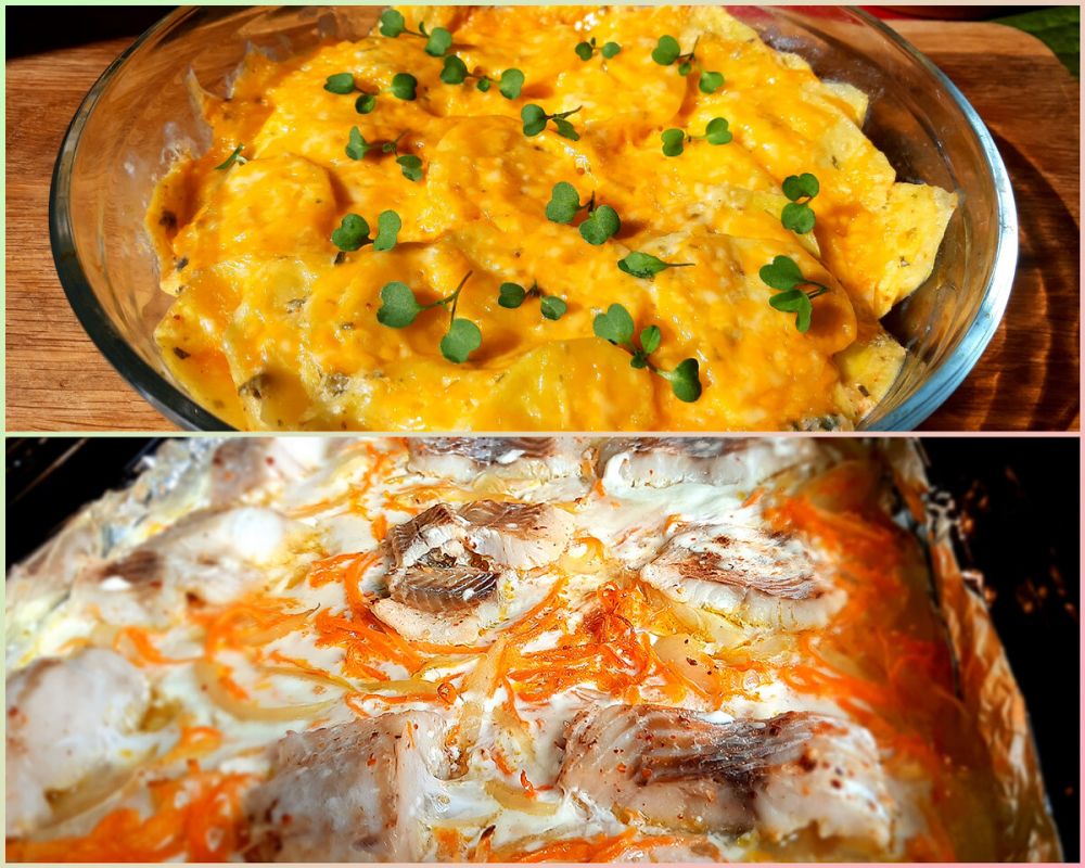 Вдохновляющее вкусное блюдо: рыба с овощами и картофельная запеканка на быструю руку