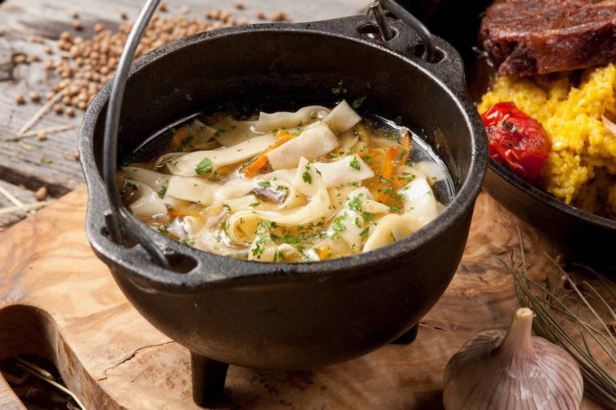Невероятная лапша с куриными потрошками